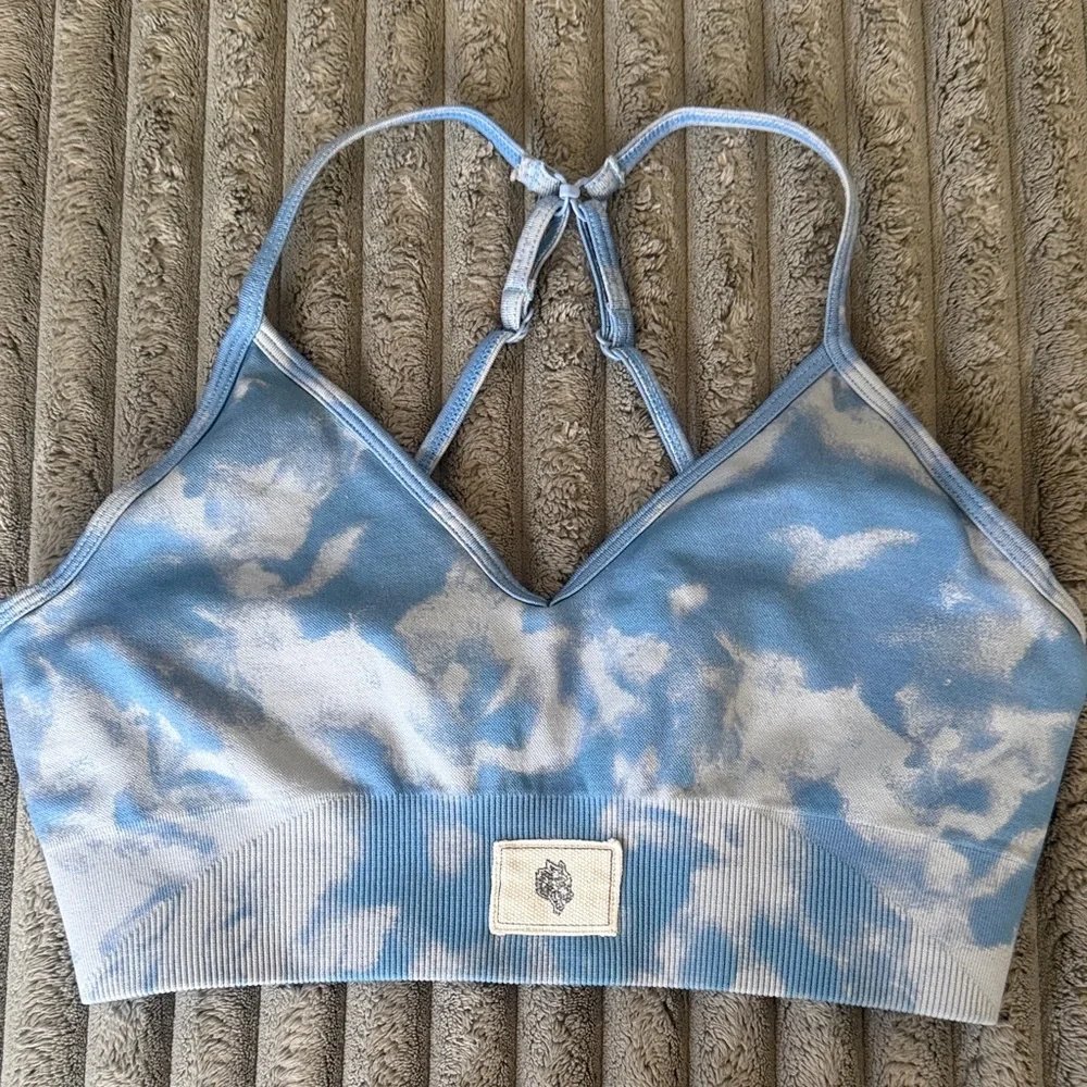 Darc Sport Big LA Blue Marble Everson Seamless Sports Bra - Picture 1 of 4